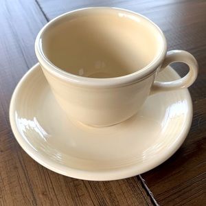 Fiesta Fiestaware Ivory off white teacup and saucer